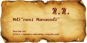 Ménesi Manassé névjegykártya